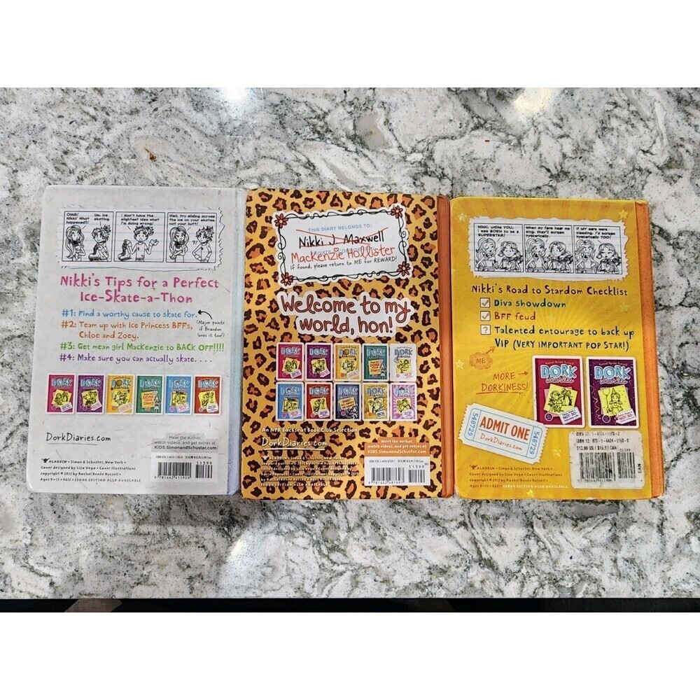 3 Dork Diaries Books Lot By Rachel Renee Russell, #3, & #4 #9 - Picture 5 of 6